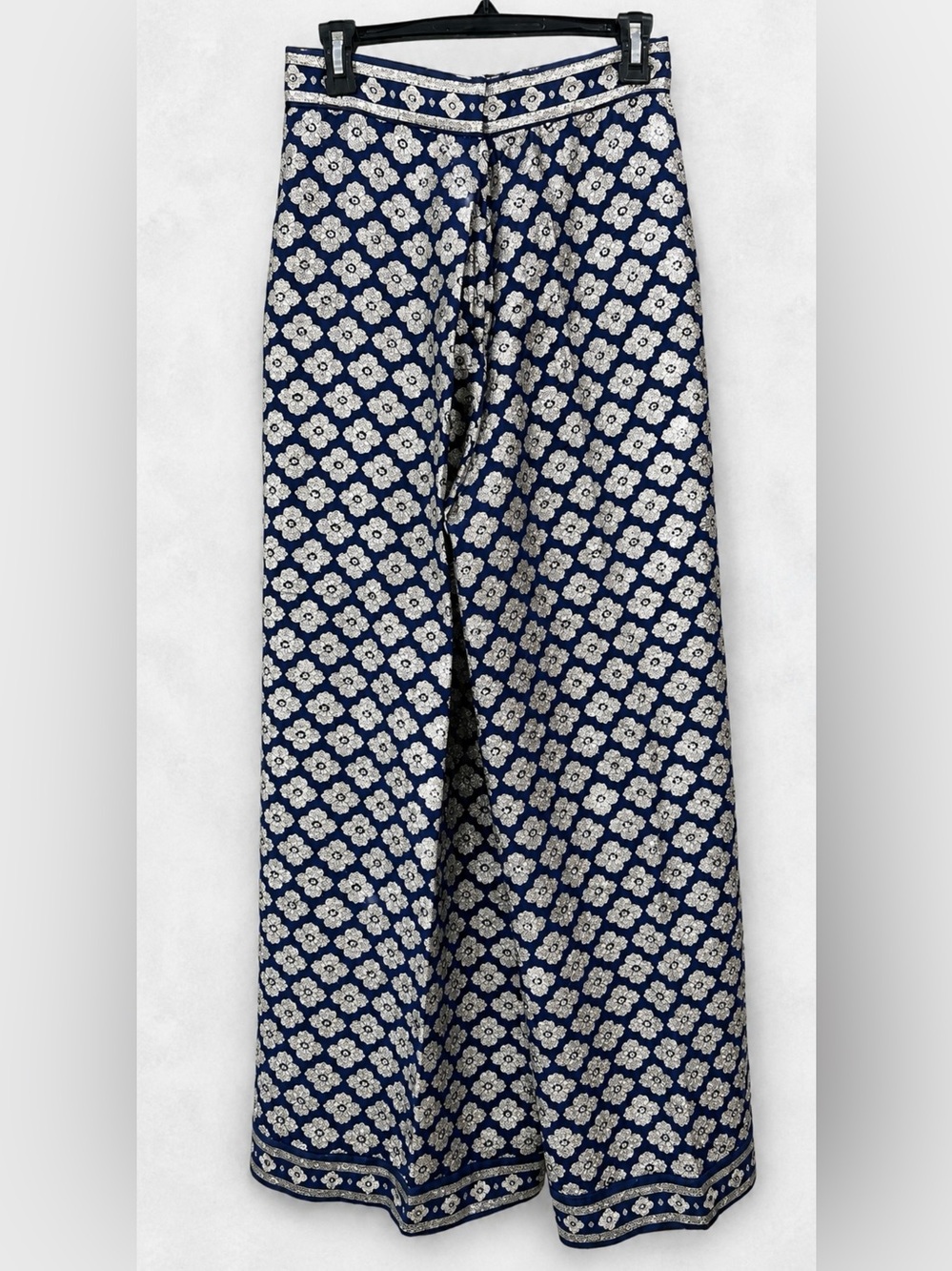 RARE Tina Leser Cobalt Blue & Gold Flared/Bell Bottom Evening Pants
